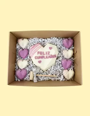 caja de corazón diamantado de chocolate en SJL
