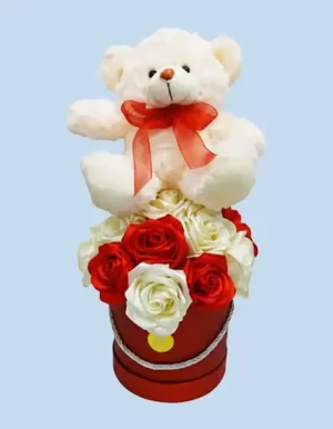 rosas eternas con peluche en SJL