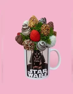 taza con fresas bañadas de chocolate en SJL