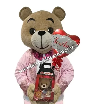 caja peluche con globo