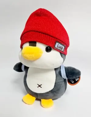 pinguino con gorro rojo 23 cm
