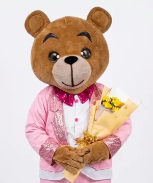 Osito con Ramo de 7 Rosas eternas